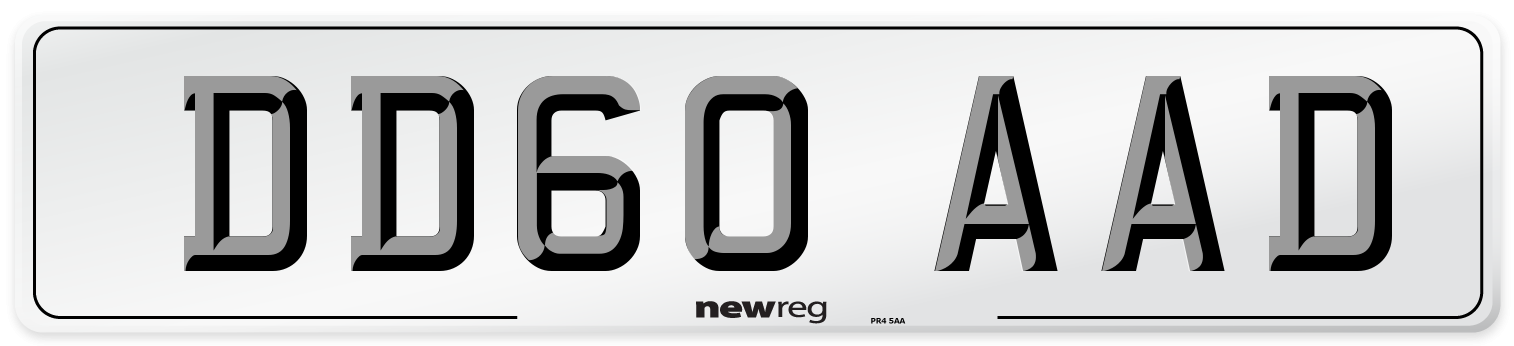 DD60 AAD Number Plate from New Reg